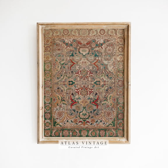 Vintage Persian Rug Print Farmhouse Wall Decor Wall Art Vintage Rug Pattern Art