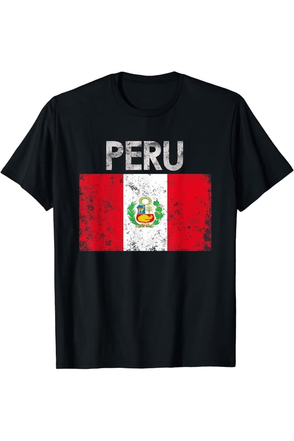 Vintage Peru Peruvian Flag Pride Gift T-Shirt