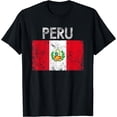 thumbnail image 1 of Vintage Peru Peruvian Flag Pride Gift T-Shirt, 1 of 3