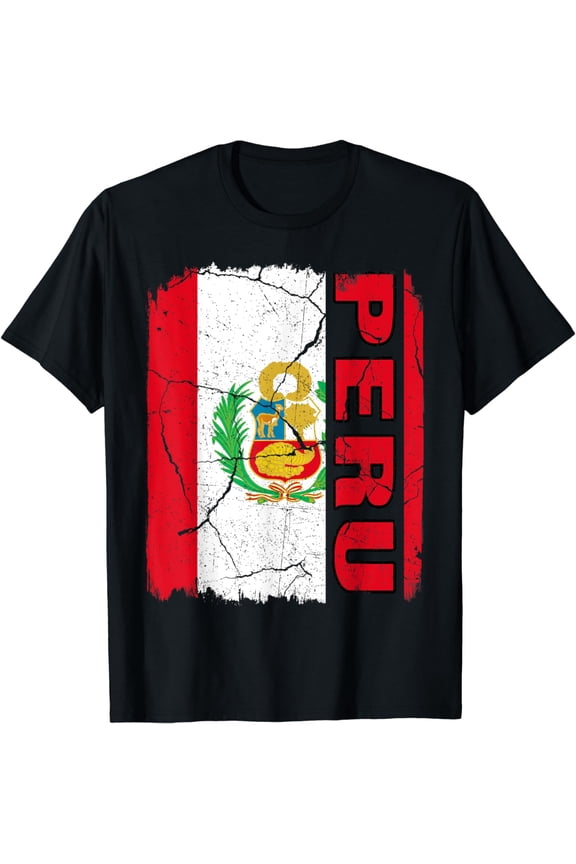Vintage Peruvian Flag Peru Pride Roots Heritage Gift T-Shirt mens t shirt，black，women，funny，misfits，men，journey