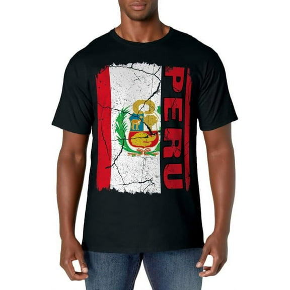 Vintage Peruvian Flag Peru Pride Roots Heritage Gift T-Shirt