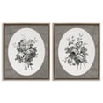 thumbnail image 1 of Vintage Petal Bundle Details 2 Piece Brown Framed Floater Canvas Set, design by Lettered and Lined, 1 of 9