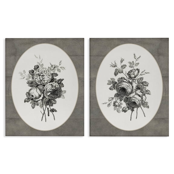 Vintage Petal Bundle Details 2 Piece Canvas Wall Art Set, design by Lettered and Lined
