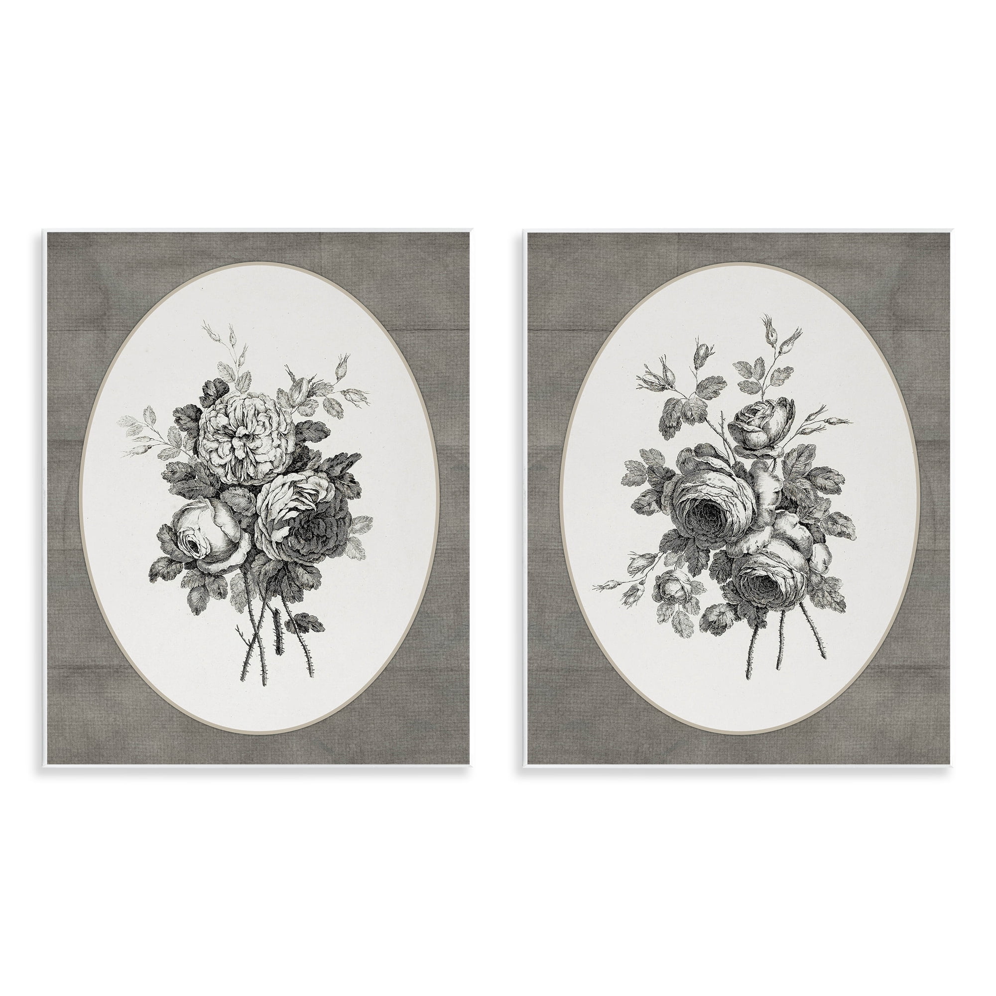 Vintage Petal Bundle Details 2 Piece Wall Plaque Art Set, design by Lettered and Lined