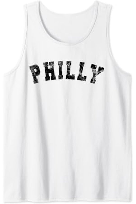 Vintage Philadelphia Distressed Font Philly Tank Top Size S-3XL