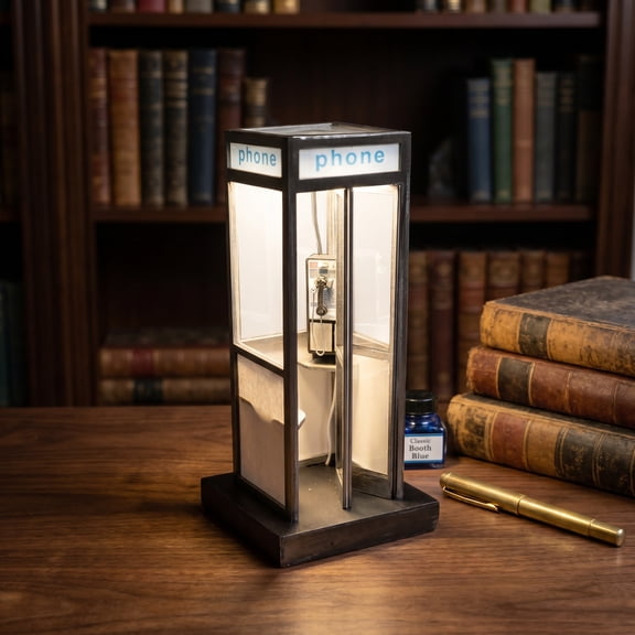 Vintage Phone Booth Ambient Lamp, Retro Tall Telephone Booth Table Lamp with Warm LED Light, 2026 New Classic Mini Phonebooth Accent Table Light for Home Office Study Decoration 1Pc