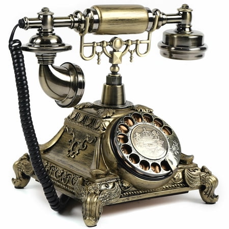 Vintage Phone European Rotary Dial Turntable Corded AntiqueTelephone Old Fashioned Landline Handset Telephone Home Office