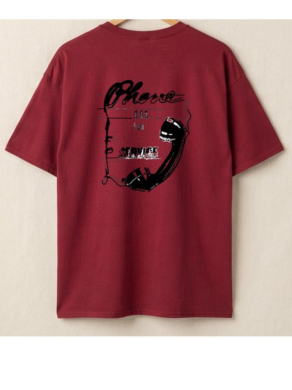 Vintage Phone Graphic T-Shirt, Y2K Grunge Unisex Tee, Retro Service Print, Indie Streetwear Casual Cotton Shirt