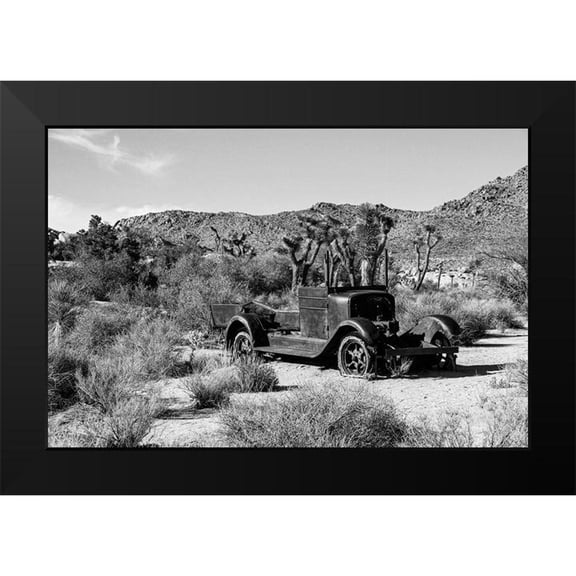 Vintage Photo Archive 14x11 Black Modern Framed Museum Art Print Titled - Abandoned Truck in the Desert