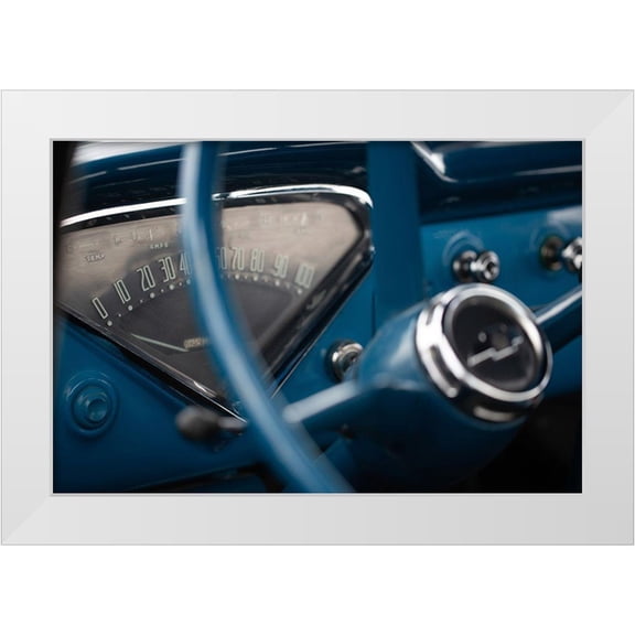 Vintage Photo Archive 14x11 White Modern Wood Framed Museum Art Print Titled - Vintage Car Interior