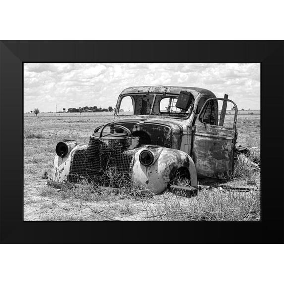 Vintage Photo Archive 18x13 Black Modern Framed Museum Art Print Titled - Vintage Car in Field