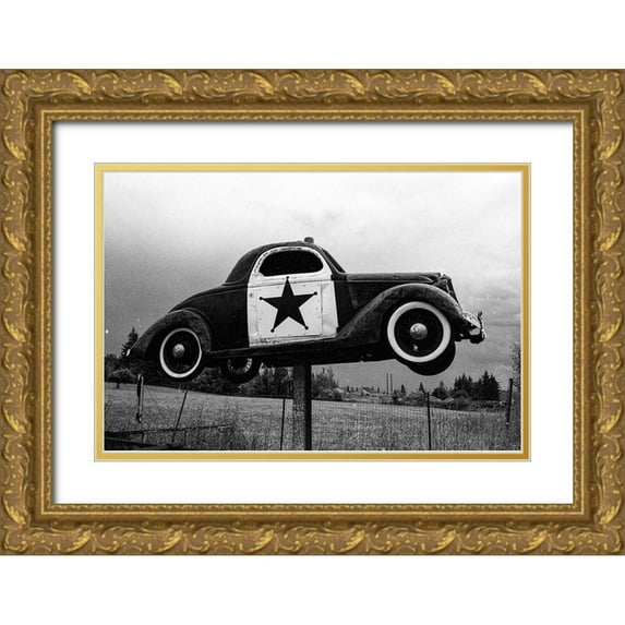 Vintage Photo Archive 18x13 Gold Ornate Wood Framed with Double Matting Museum Art Print Titled - Retired Sheriff
