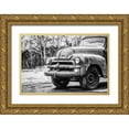 thumbnail image 1 of Vintage Photo Archive 18x13 Gold Ornate Wood Framed with Double Matting Museum Art Print Titled - Vintage Truck in the Snow, 1 of 4