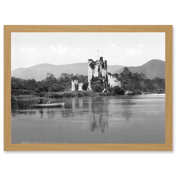Vintage Photo Ross Castle Killarney Kerry Scenic Ireland Artwork Framed Wall Art Print A4