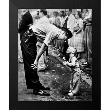 Vintage Photography 12x14 Black Modern Framed Museum Art Print Titled - Faith and Confidence Washington DC 1958