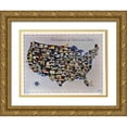 thumbnail image 1 of Vintage Photography 18x15 Gold Ornate Wood Framed with Double Matting Museum Art Print Titled - Nicknames of American Cities on US Map 1951, 1 of 4