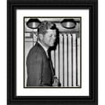 thumbnail image 1 of Vintage Photography 26x32 Black Ornate Wood Framed with Double Matting Museum Art Print Titled - John F Kennedy Voting 1960, 1 of 4