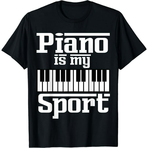 Vintage Piano Funny Pianist Music Men's Black T-Shirt Short Sleeve Tee