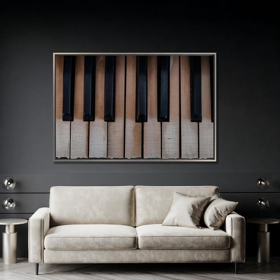 Vintage Piano Keys Poster: Black And White Musical Wall Art, Unframed Poster Size 16x24