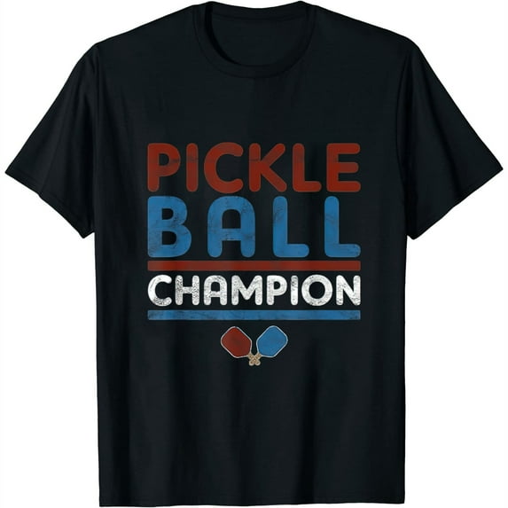Vintage Pickleball Champion Tshirt Pickleball Tournament Tee Black L