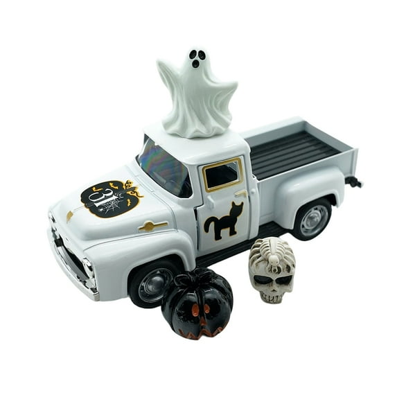 Vintage Pickup Truck Collectible Figurine, Metal Vehicle-Themed Decor for Various Room Types, Christmas & Universal Holiday Decorative, Halloween, Thanksgiving Day Antique Style Display