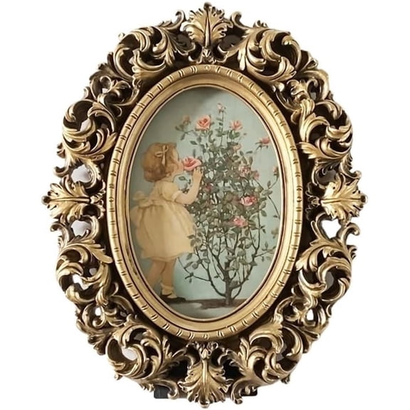 Vintage Picture Frame 4x6 Inch, Gold Antique Photo Frames with Glass Front for Tabletop and Wall Hanging, Home Decor, Art Deco, Photo Gallery, Displays, Gift Ideas (Gold, 4x6)