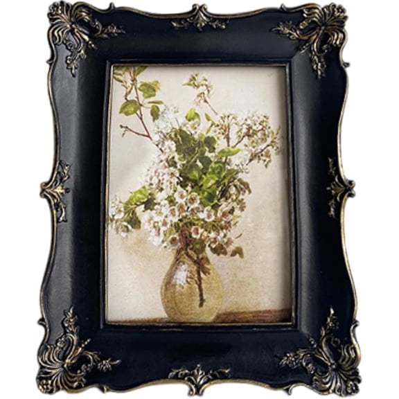 Vintage Picture Frame 5x7 Inch, Black Antique Photo Frames with Glass Front for Tabletop and Wall Hanging, Home Decor, Art Deco, Photo Gallery, Displays, Gift Ideas (black, 5x7)