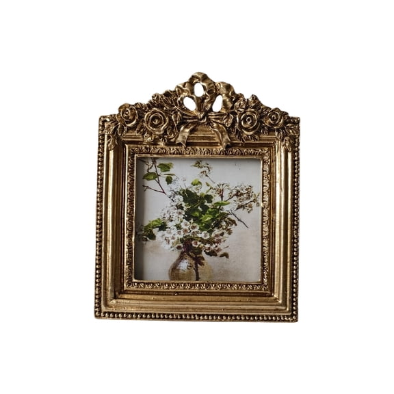 Retro Picture Frame,Minis Antique Ornate Photo Frame for Tabletop Wall Display,Old Fashioned Photo Gallery Art Decors
