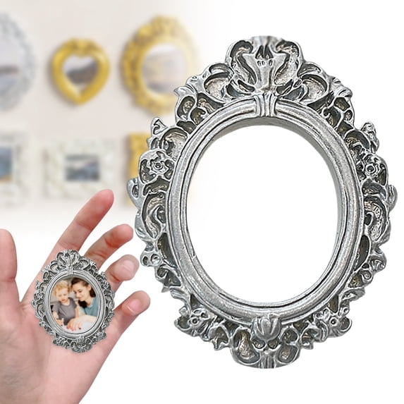 Vintage Picture Frame, Antique Photo Frame for Photography Wall Decor Hanging and Tabletop Display, Decorative Miniature Frame for Home Office DIY Craft