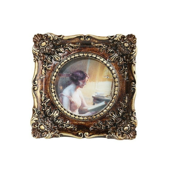 Vintage Picture Frame,Mini Antique Ornate Photo Frame for Tabletop Wall Display,Old Fashioned Photo Gallery Art Decors