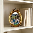 thumbnail image 1 of Vintage Picture Frame, Oval Bow Antique Photo Frame, Fancy Ornate Small Gold Frame 5x7,Luxury Tabletop & Wall Hanging, Antique Wall Decor(Golden), 1 of 5