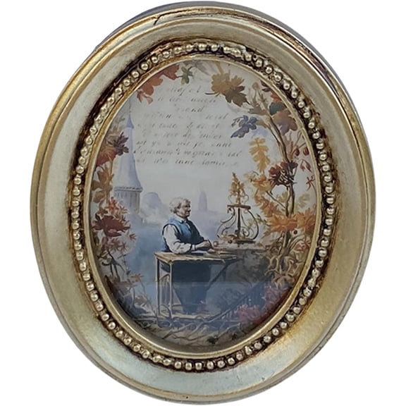 Vintage Picture Frames Gold Oval Frame with Glass Panel and Rack Stands Antique Picture Frames for Tabletop, Wall Mounting, Home Decor