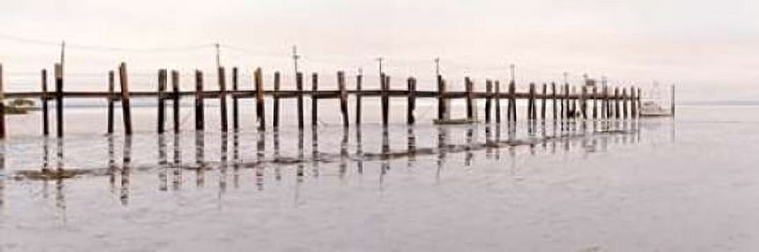 Vintage Pier at Fishing Village Canvas Art - Alan Blaustein (12 x 36)