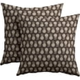thumbnail image 1 of Vintage Pillow Covers 18x18 Inch Set of 2 Dark Brown Floral Block Print Outdoor Decorative Throw Pillows Neutral Pattern Pillowcases Square Cushion Covers for Couch Home Decor, 1 of 1