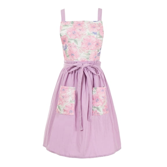 Vintage Pinafore Apron Dress For Women With Pockets Cute Floral Chef Aprons Kitchen Cooking Baking Gardening