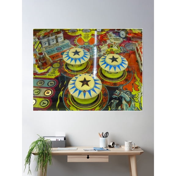 Vintage Pinball Macine Poster Wall Art, Modern Wall Decor For Living Room Bedroom, 8x12 UNFRAMED