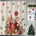 thumbnail image 1 of Shower Curtains Sets for Bathroom Decor Vintage Pine Branch Gingerbread Waterproof Bathroom Curtain with Hooks, Cappuccino on Linen for Bathroom Decor,36x72IN, 1 of 9