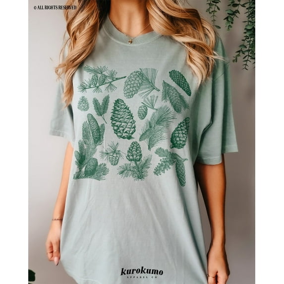 Vintage Pine Cones Tshirt Botanical Foraging Shirt Granola Girl Camping Clothes Indie Hiking Shirt Cottagecore Clothes Goblincore Clothing TSHIRT All Size S-5XL