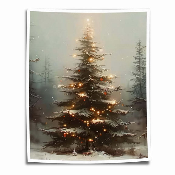 Vintage Pine Tree Canvas Prints Wall Art Decor Christmas Poster for Home Room Wall Decoration - 8x10 inches Unframed Canvas