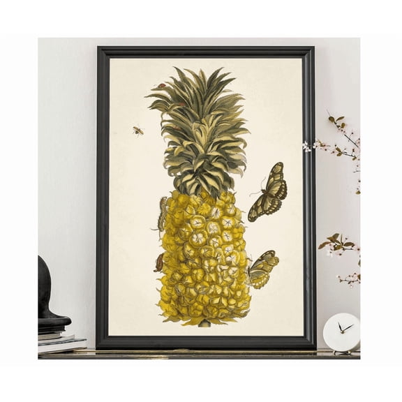 Vintage Pineapple Illustration Tropical Print Botanical Home Decor Fruit Poster Home Decor Office Wall Art