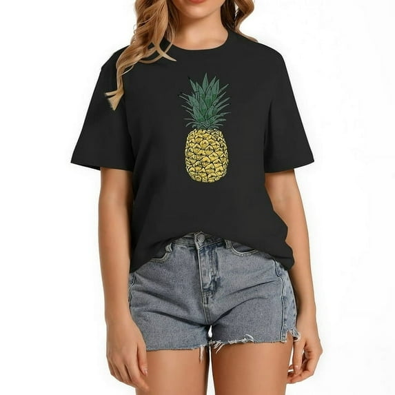 Vintage Pineapple T Shirt, Cute Fruit Food Clothing, Pajama T-Shirt