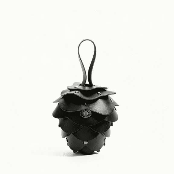 Vintage Pinecone Mini Purse for Women, Studded Decorative Clutch with Button Closure, Small Coin and Lipstick Pouch, 1-Pack,black