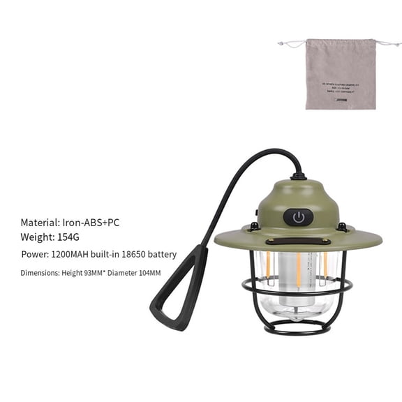 Vintage Pinecone Outdoor Lantern: 80-Hour Rechargeable Camping Light!