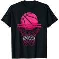 thumbnail image 1 of Vintage Pink Basketball Desgin For Women Girl T-Shirt Size S-5XL, 1 of 4