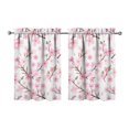 thumbnail image 1 of Vintage Pink Branches Tier Kitchen Curtains for Bathroom Living Rod Pocket Window Drapes 28"x36" 2 Panels Window Treatment Tiers, 1 of 4