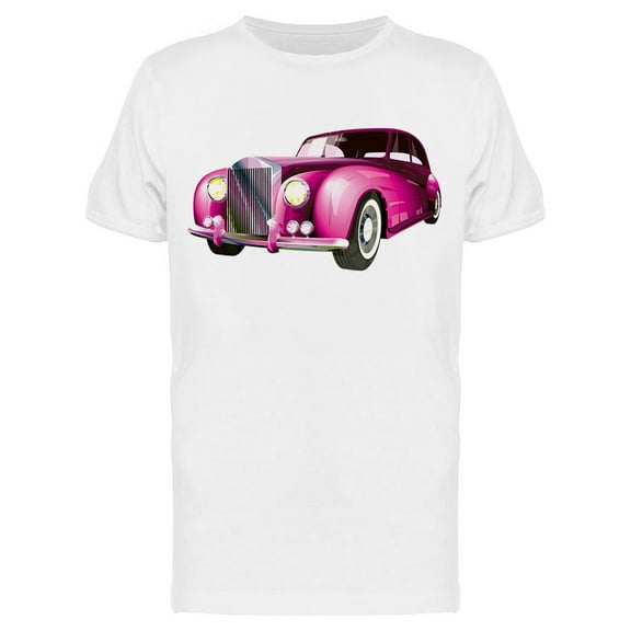 Vintage Pink Car T-Shirt Men -Image by Shutterstock, Male x-Large