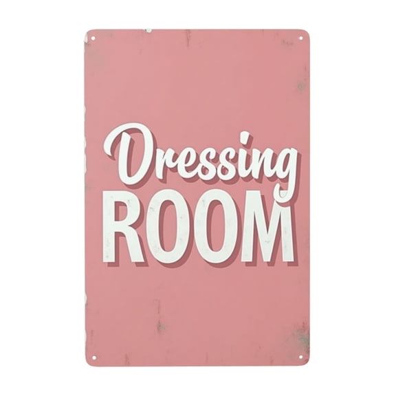 Vintage Pink Dressing Room Metal Tin Sign Retro Home Decor Wall Art 8x12 Inch Metal Sign Farmhouse Decor Bathroom Decor Room Sign