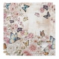 thumbnail image 1 of Vintage Pink Flowers Cloth Napkins, Spring Floral Butterfly Retro Art Washable and Reusable Dinner Napkins Set of 2, Table Napkin for Kitchen Party Birthday Wedding Hotel Housewarming 20"x20", 1 of 9