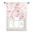 Vintage Pink Mushroom Tie Up Curtains for Kitchen Bathroom Bedroom