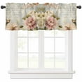 thumbnail image 1 of Vintage Pink Peony Valances for Windows Farmhouse Kitchen Curtains Valances Rod Pocket Valance Curtains for Kitchen Windows Spring Botanical Flowers Window Valances for Bathroom Bedroom 42"x18", 1 of 6